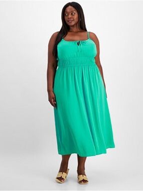 NWOT! Plus Size Green Spaghetti-Strap Midi Dress